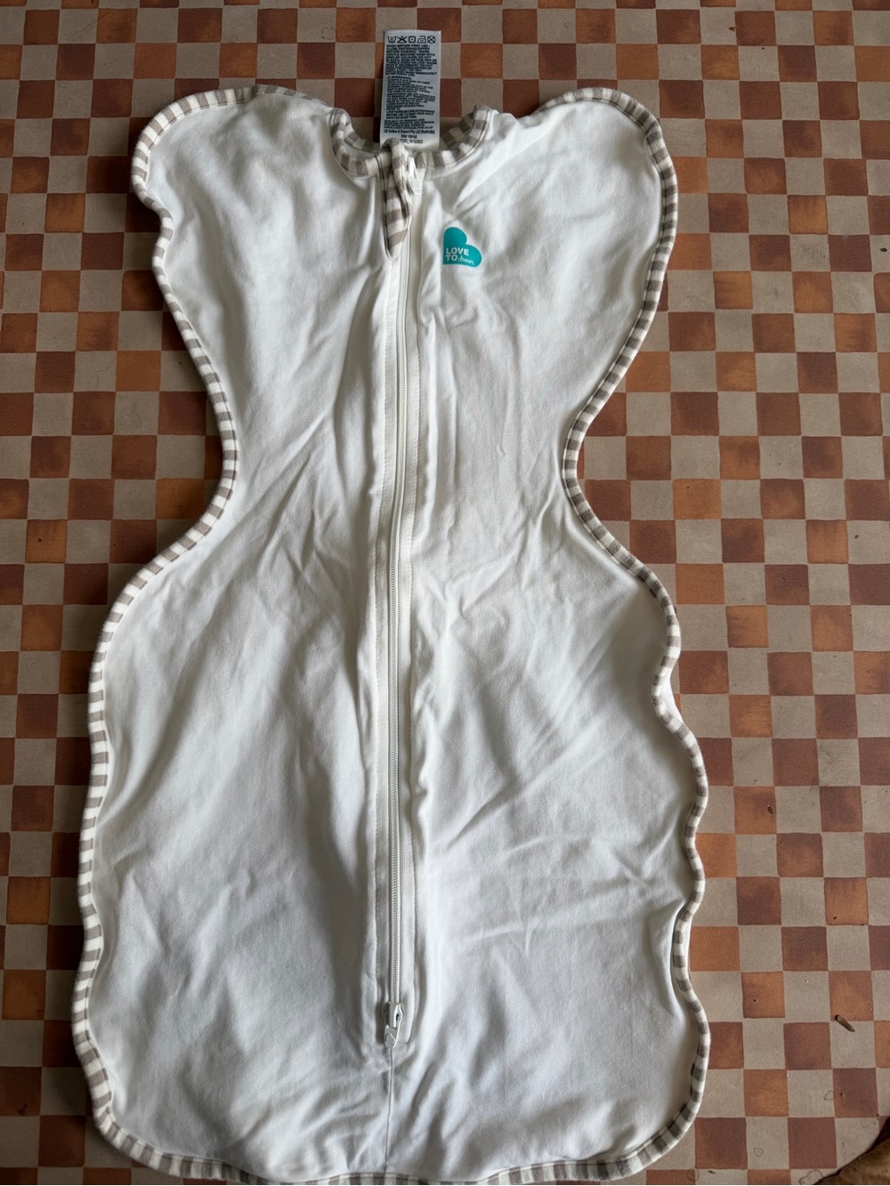 Love to dream White Swaddle Sleepsack with Striped Trim